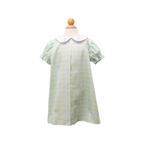 6730 short sleeve day dress - estes gingham