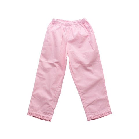 6818 pull on pant w ruffle - baby pink gingham