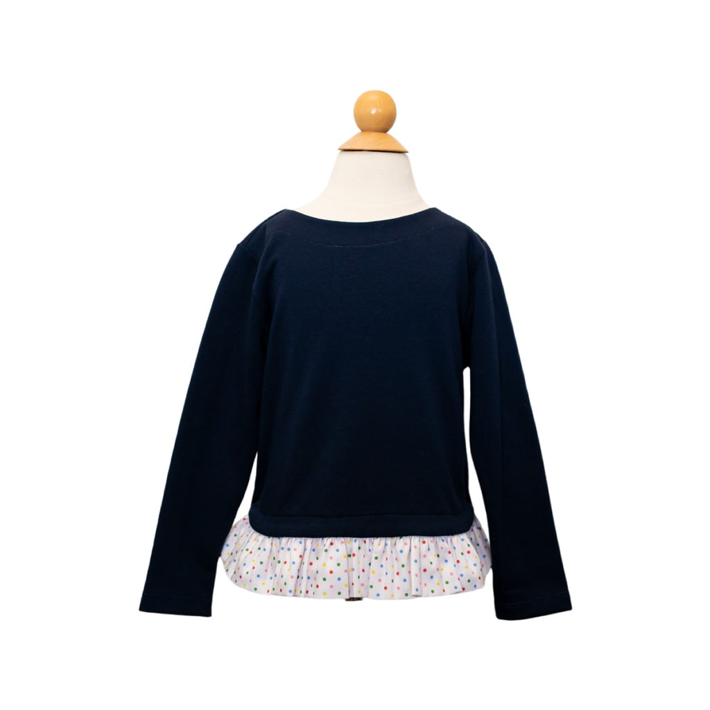 6846 nora sweater - confetti print w navy thick knit