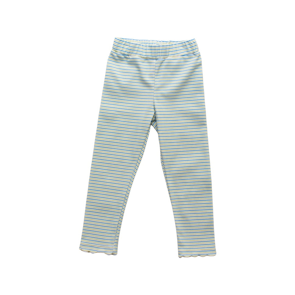 6879 Scallop Leggings- Blue/Green Candy Stripes
